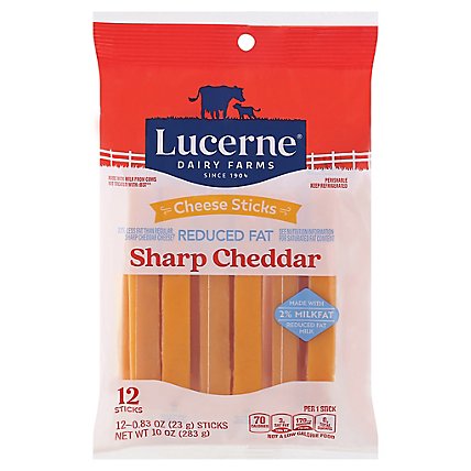 Lucerne Cheese Sticks Sharp Cheddar Reduced Fat - 12-0.83 Oz - Image 3