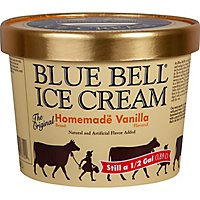 Blue Bell Gold Rim Ice Cream The Original Homemade Vanilla - 1 Half Gallon - Image 2