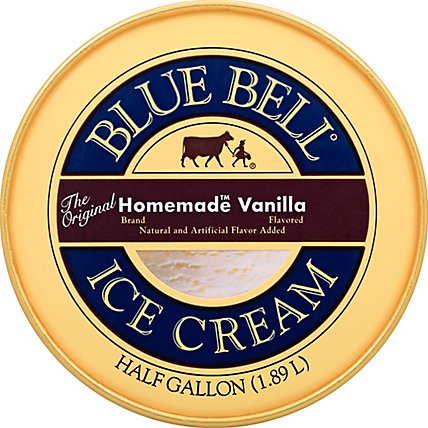 Blue Bell Gold Rim Ice Cream The Original Homemade Vanilla - 1 Half Gallon - Image 4