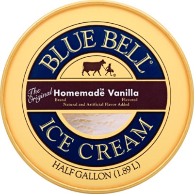 Blue Bell Gold Rim Ice Cream The Original Homemade Vanilla - 1 Half Gallon - Image 5