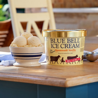 Blue Bell Gold Rim Ice Cream The Original Homemade Vanilla - 1 Half Gallon - Image 6