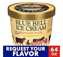 Blue Bell Gold Rim Ice Cream The Original Homemade Vanilla - 1 Half Gallon