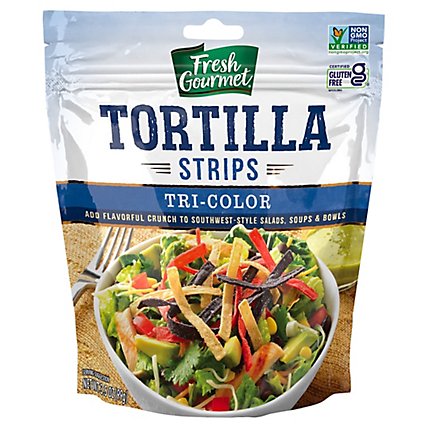 Fresh Gourmet Crunchy Toppings Tortilla Strips Tri-Color - 3.5 Oz - Image 3