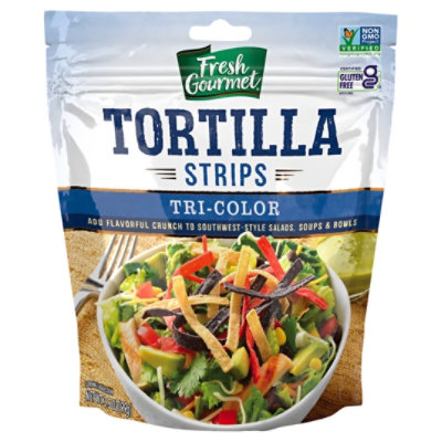 Fresh Gourmet Crunchy Toppings Tortilla Strips Tri-Color - 3.5 Oz - Image 3