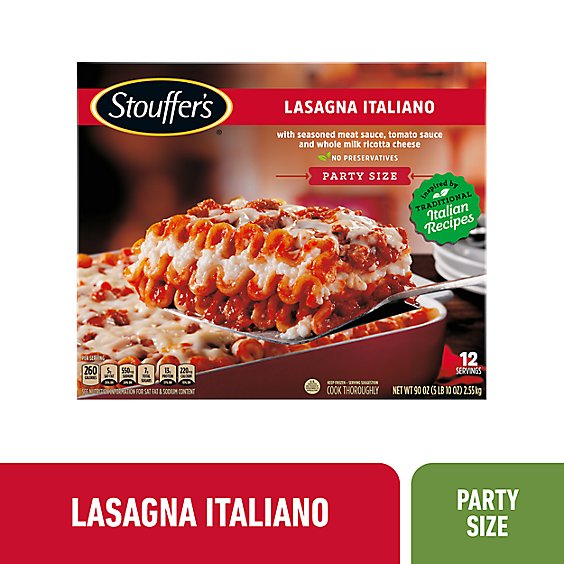 Stouffer's Party Size Lasagna Italiano Frozen Meal - 90 Oz