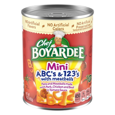 Chef Boyardee Pasta Mini Pasta & Meatballs ABCs & 123s - 15 Oz