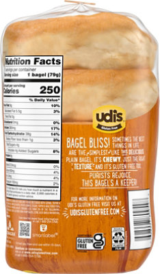 Udis Gluten Free Bagels Plain - 13.9 Oz - Image 5