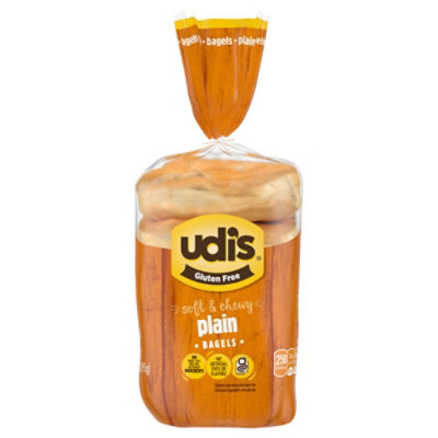 Udis Gluten Free Bagels Plain - 13.9 Oz - Image 1