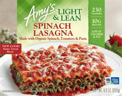 Amys Light & Lean Lasagna Spinach - 8 Oz - Image 2