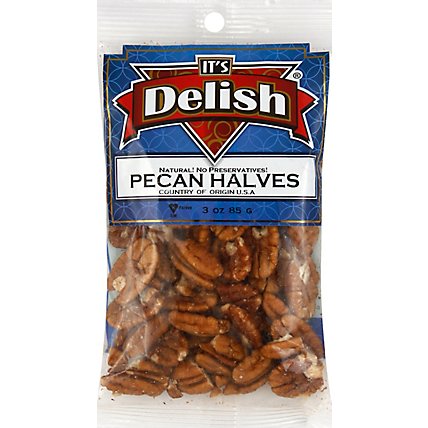 Its Delish! Pecan Halves Natural No Preservatives - 3 Oz - Image 2
