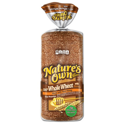 Natures Own 100% Whole With Honey Wheat - 16 Oz