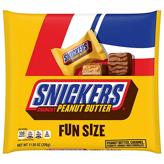 Snickers Crunchy Peanut Butter Squared Fun Size Chocolate Candy Bars - 11.5Oz