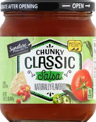 Signature SELECT Chunky Classic Salsa Medium Jar - 16 Oz - Image 2