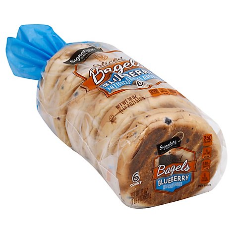 Signature SELECT Bagels Sliced Blueberry 6 Count - 18 Oz