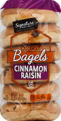 Signature SELECT Bagels Sliced Cinnamon Raisin 6 Count - 18 Oz - Image 2