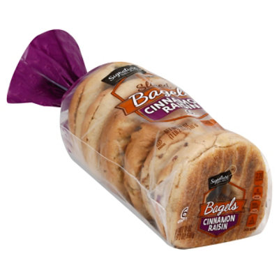 Signature SELECT Bagels Sliced Cinnamon Raisin 6 Count - 18 Oz - Image 1