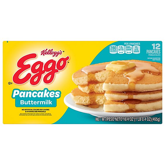 Eggo Frozen Pancakes Breakfast Buttermilk 12 Count - 16.4 Oz