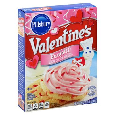 Pillsbury Funfetti Sugar Cookie Mix Valentines With Candy Bits - 17.5 Oz