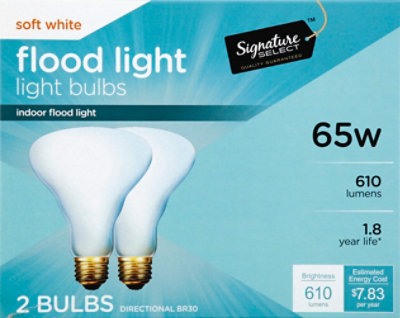 Signature SELECT Light Bulb Indoor Flood Light Soft White 65W 610 Lumens - 2 Count - Image 2