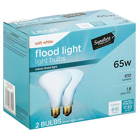 Signature SELECT Light Bulb Indoor Flood Light Soft White 65W 610 Lumens - 2 Count