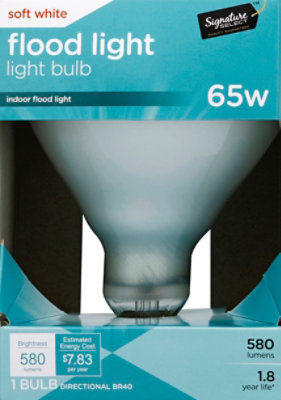 Signature SELECT Light Bulb Indoor Flood Light Soft White 65W 580 Lumens - Each - Image 2