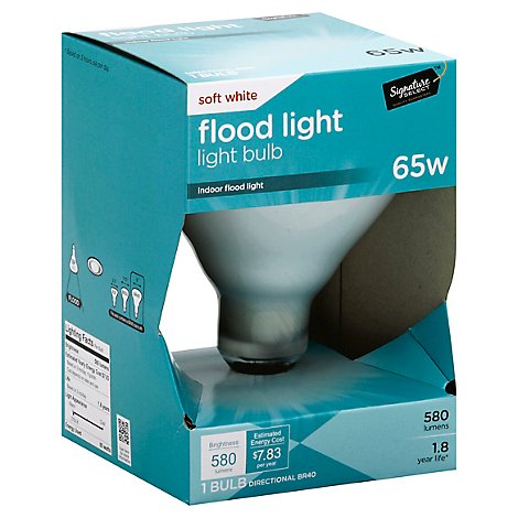 Signature SELECT Light Bulb Indoor Flood Light Soft White 65W 580 Lumens - Each