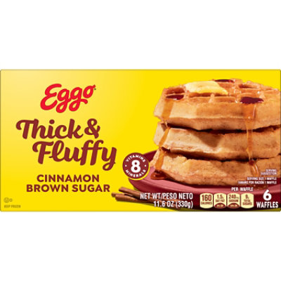 Eggo Thick and Fluffy Frozen Waffles Breakfast Cinnamon Brown Sugar 6 Count - 11.6 Oz - Image 8