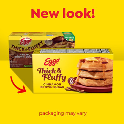 Eggo Thick and Fluffy Frozen Waffles Breakfast Cinnamon Brown Sugar 6 Count - 11.6 Oz - Image 2