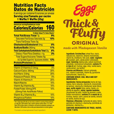 Eggo Thick and Fluffy Frozen Waffles Breakfast Original 6 Count - 11.6 Oz - Image 3