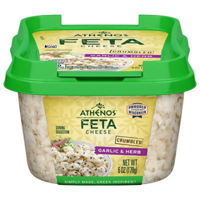 Athenos Cheese Feta Crumbled Garlic & Herb - 6 Oz