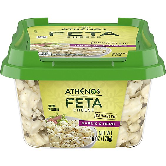 Athenos Cheese Feta Crumbled Garlic & Herb - 6 Oz