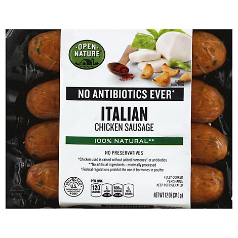 Open Nature Sausage Chicken Mild Italian - 12 Oz