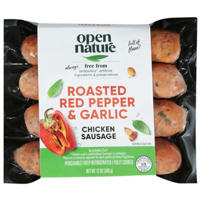 Open Nature Sausage Chicken Roasted Red Pepper & Garlic - 12 Oz - Image 3