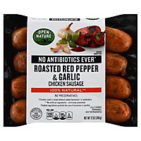 Open Nature Sausage Chicken Roasted Red Pepper & Garlic - 12 Oz - Image 1