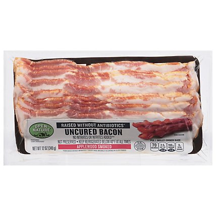 Open Nature Bacon Applewood Smoked Center Cut Uncured - 12 Oz - Image 3
