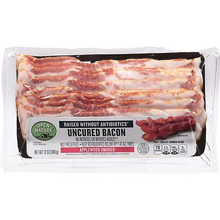 Open Nature Bacon Applewood Smoked Center Cut Uncured - 12 Oz - Image 2