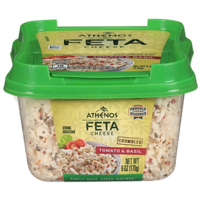 Athenos Cheese Feta Crumbled Basil & Tomato Natural - 6 Oz - Image 1