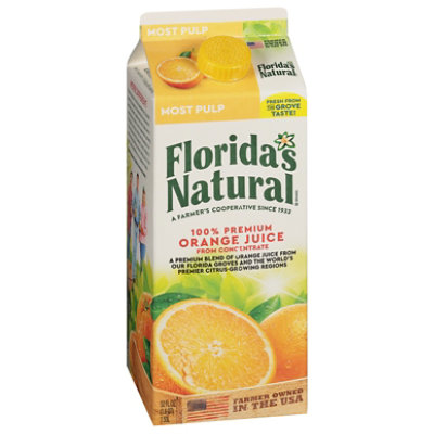 Floridas Natural Orange Juice Most Pulp Chilled - 52 Fl. Oz.