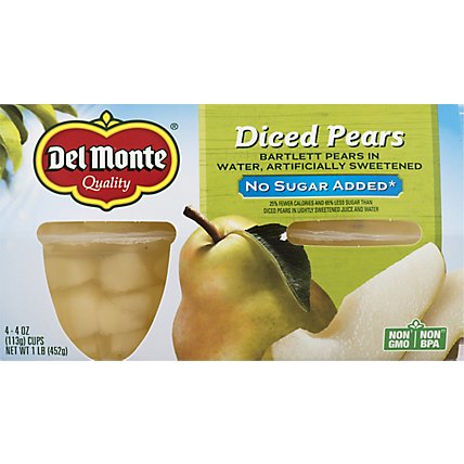 Del Monte Pears Diced Cups - 4-4 Oz - Image 2