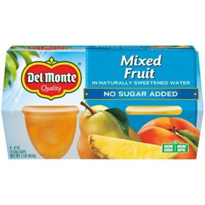 Del Monte Mixed Fruit No Sugar Added Cups - 4-4 Oz - Image 1