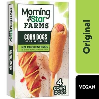 MorningStar Farms Corn Dogs Original Vegan Plant Based Protein 4 Count - 10 Oz - Image 1