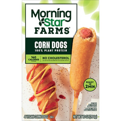 MorningStar Farms Corn Dogs Original Vegan Plant Based Protein 4 Count - 10 Oz - Image 6