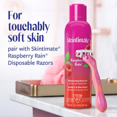 Skintimate Signature Scents Raspberry Rain Moisturizing Womens Shave Gel - 7  Oz - Image 5