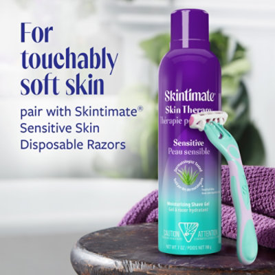 Skintimate Skin Therapy Sensitive Skin Moisturizing Womens Shave Gel - 7 Oz - Image 4