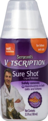 Sergeants Vetscription Liquid Wormer Removes For Cats Bottle 3.3 Fl. Oz. safeway