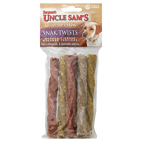 Sergeants Canine Prime Dog Treats Snack Twists Munchy Rawhide Variety Pouch - 6 Count