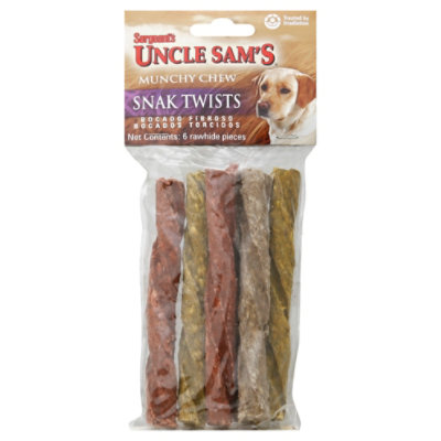 Sergeants Canine Prime Dog Treats Snack Twists Munchy Rawhide Variety Pouch - 6 Count - Image 1