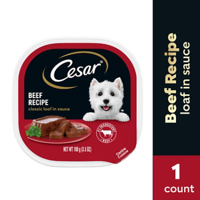 Cesar Loaf In Sauce Beef Recipe Soft Wet Dog Food - 3.5 Oz - Image 1