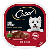 Cesar Classic Loaf Beef Wet Dog Food Easy Peel Trays - 3.5 Oz