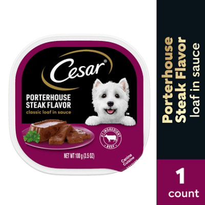 Cesar Classic Loaf In Sauce Porterhouse Steak Flavor Soft Wet Dog Food - 3.5 Oz - Image 1